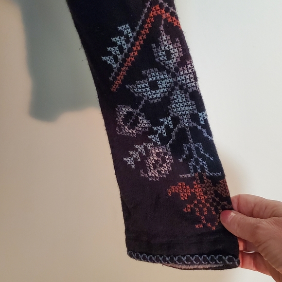 Johnny Was Biya cotton/wool blend black embroidered hooded cardigan sweater. S. - Picture 7 of 14